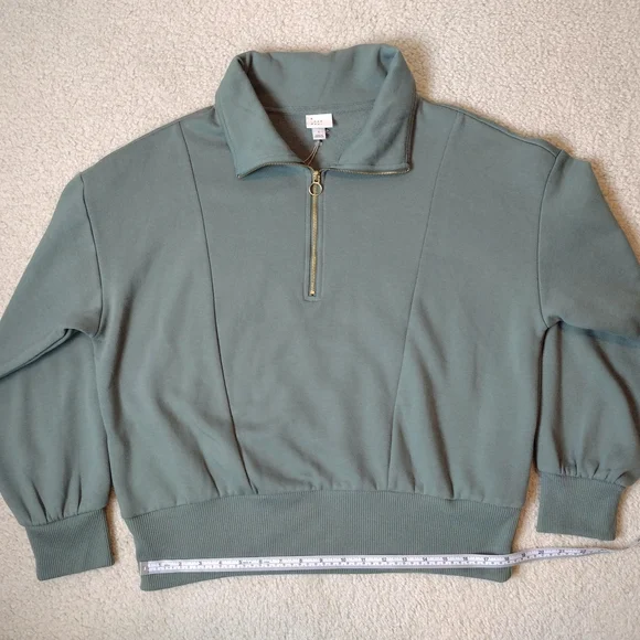 A New Day | Women's Green Quarter-zip Pullover Sweater Jacket - Picture 2 of 12
